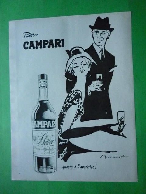 BITTER CAMPARI 1964 Pubblicita' vintage disegno Marangolo Originale