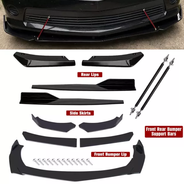 FRONT BUMPER SPLITTER Spoiler Body Kit Side Skirt Rear Lip For