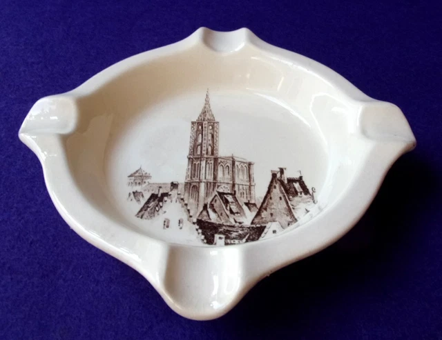 Ancien Cendrier En Faïence De Sarreguemines  Cathédrale De Strasbourg - Alsace 2