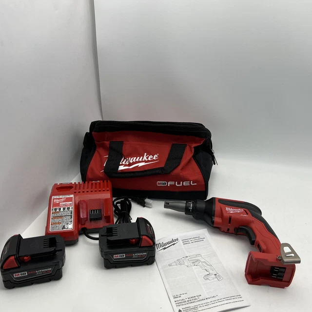 MILWAUKEE M18 FUEL Cordless Drywall Screw Gun Kit (2) Batteries 286622