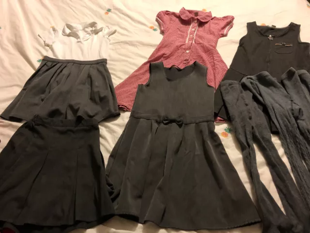 Gonna, abito, collant grigio uniforme scolastica per ragazze 5-6 anni