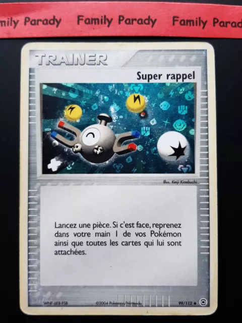 Super Reminder REVERSE 99/112 Pokemon Card Ex Red Fire Green Sheet French