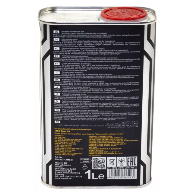 1 (1x1) litro MANNOL AG 55 aceite de transmisión automático ATF aceite para ZF 6 HP VW 3