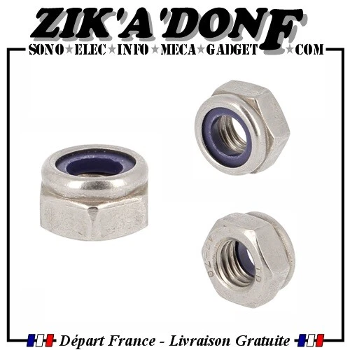 Écrou Frein Nylstop INOX A2 – M5 – Indesserrable – Lot De 30 – Ancien Stock