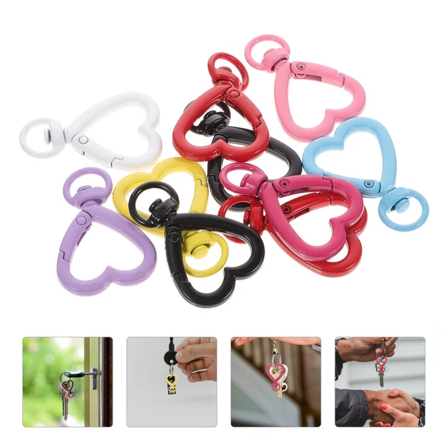10pcs Heart Keychain Clip fai - -te artigianato crash heartchain accessorio