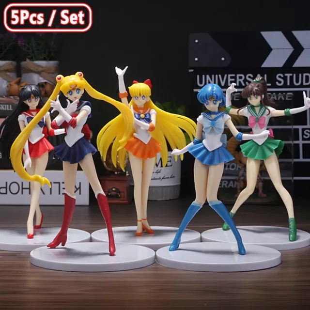 5 Figuren Sailor Moon Anime Figur Mizuno Ami Tsukino Usagi Hino Rei Aino Minako