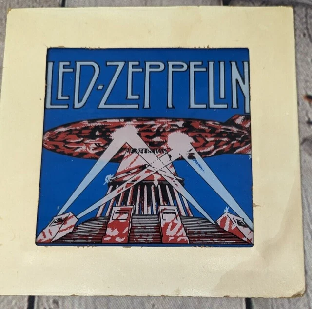VINTAGE LED ZEPPELIN Carnival Prize Glass Mirror Wall Art 35.00