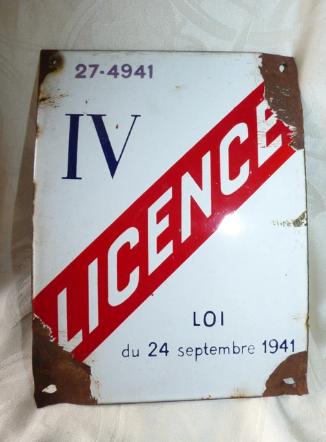 Autocollant Vinyl Licence IV - Panneau Signalétique Bar Restaurant Pub Boisson - H21 X L15 Cm
