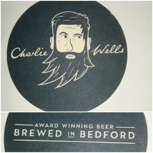 1x Charlie Wells Beermat, Papp Ale Untersetzer, Bedford Brauerei, Home Bar / Kneipe