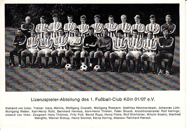 1 FC KÖLN 1969 DFB Deutschland Mannschaftsbild Mannschaftskarte