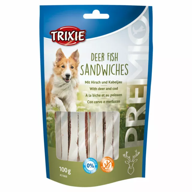 Trixie Premio Deer Fish Sandwiches 100 g, Hundesnack leckerlies