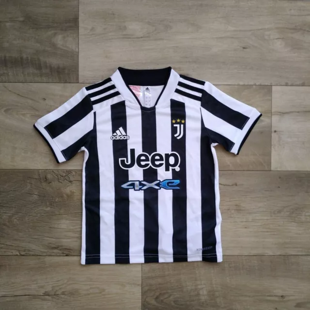 Juventus Home football shirt 2021- 2022 Adidas GR0605 Polyester Kids SZ 4-5 YRS