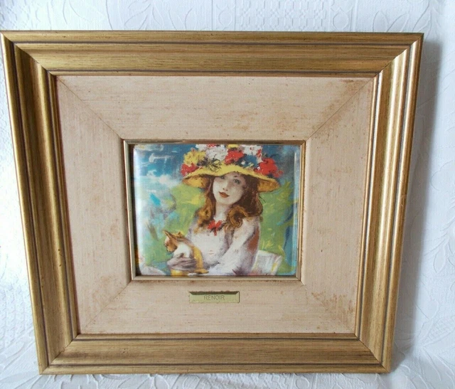 Pierre-Auguste Renoir. Chica joven en un sombrero floreado. Pintura...