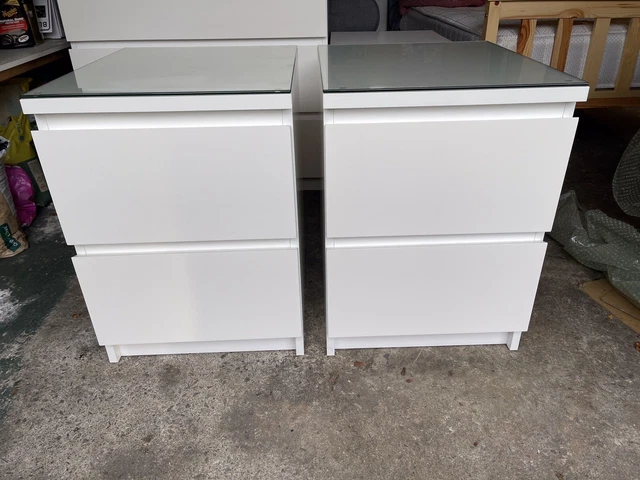Ikea hemnes bedside clearance table glass top