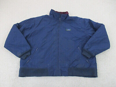 VINTAGE LL Bean Jacket Adult Extra Large Blue Zip Outdoors Warm Up Coat Mens