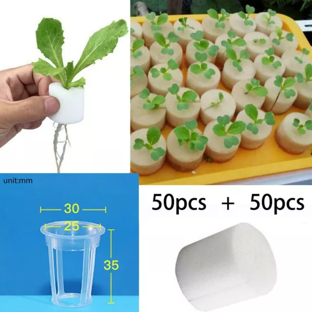 50pcs Hydroponics Plant Grow Net Cup Mesh Aeroponic Aquaponic Mesh Pot Basket