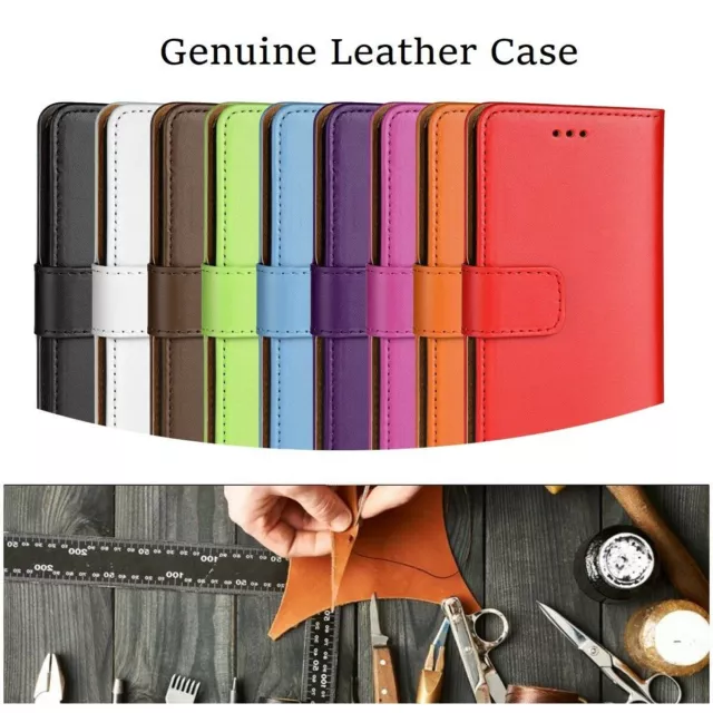 Luxury Genuine Real Leather Wallet Case Cover for iPhone 8/X/XR/11/12/13/14/15