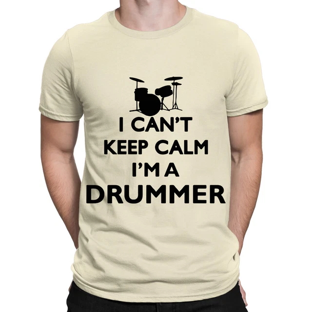 Drumming Drummer Keep Calm Mens T-Shirt | Screen Printed band music player