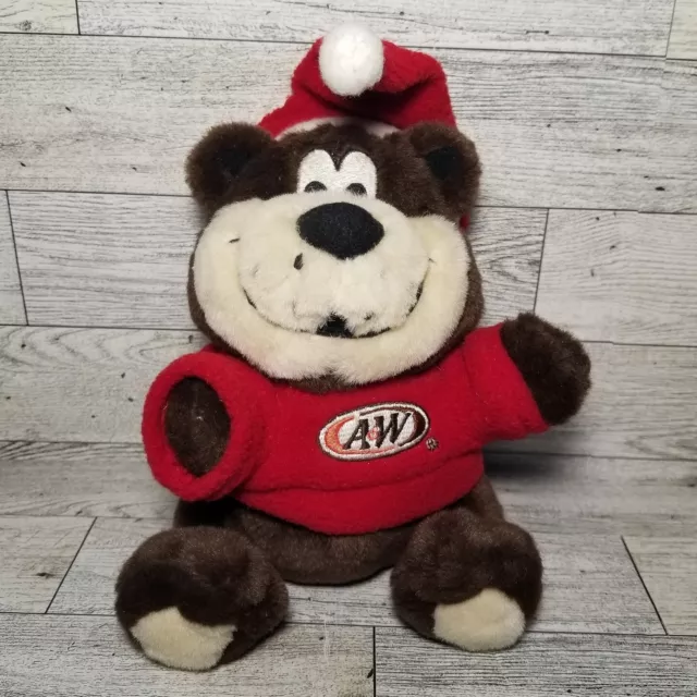 A&W Rooty Root Beer Jingle Bear Plush Christmas Santa Red Stuffed 2003 Vintage