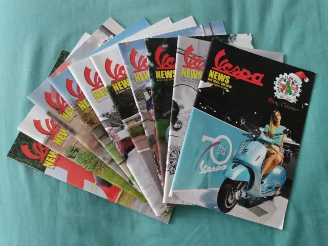 A Bundle of 11 Scooter Magazines • VESPA NEWS • Issued 2015-2017