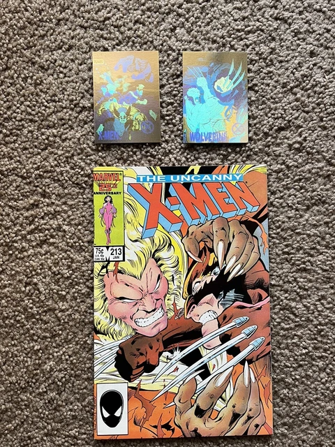 Uncanny X-Men Vol 1 #213 - Marvel Comics AND 2 Hologram cards!!!