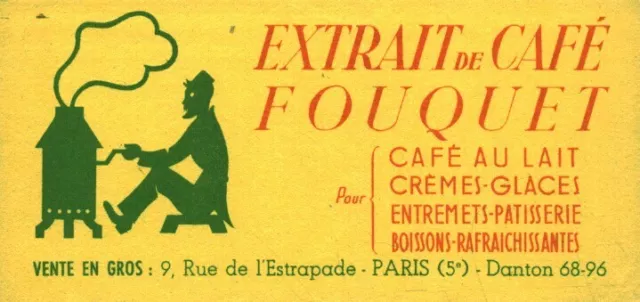 Buvard vintage extrait de café Fouquet Paris