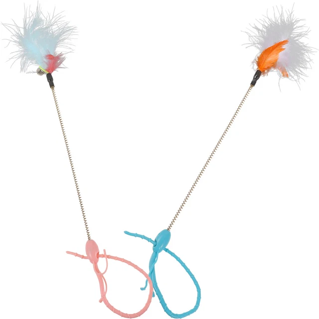 2 Pcs Baguettes De Chat Chat Taquin Teaser Chat Plume Jouets Animaux