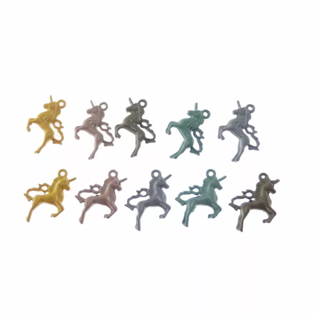 10 Stück Mehrfarbe Legierung Einhorn Geformt Charms Anhänger Schmuck Kunst 53347