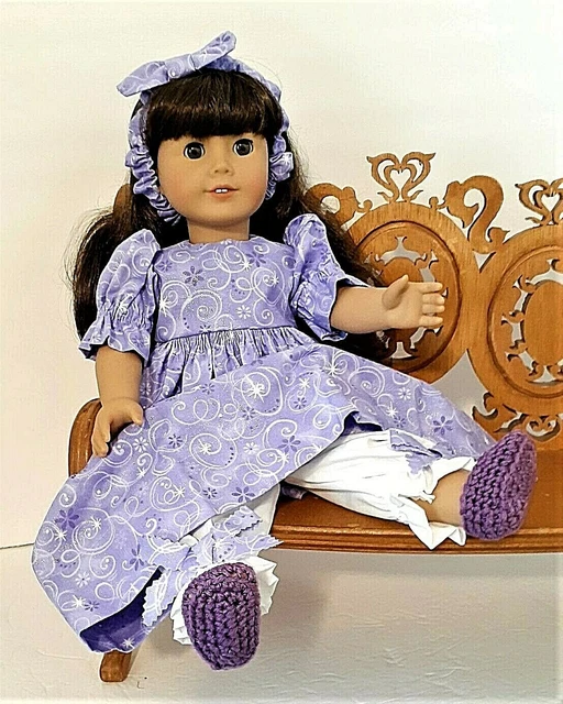 American Girl Samantha Doll 18" Brand New Handmade outfit with Crocheted Booties
