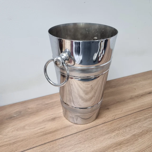ORFEVRERIE GELB SEAU A CHMPAGNE MODERNISTE EN METAL ARGENTE VERS 1970