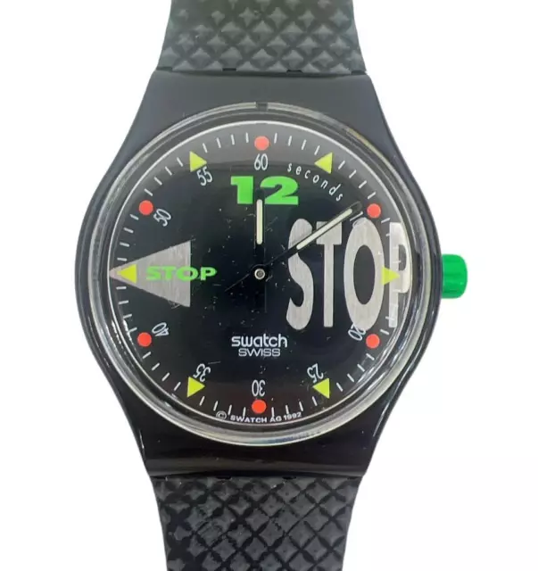 Reloj de Pulsera Swatch Stop Swatch Nightshift SSB101 1992 +Funda 2