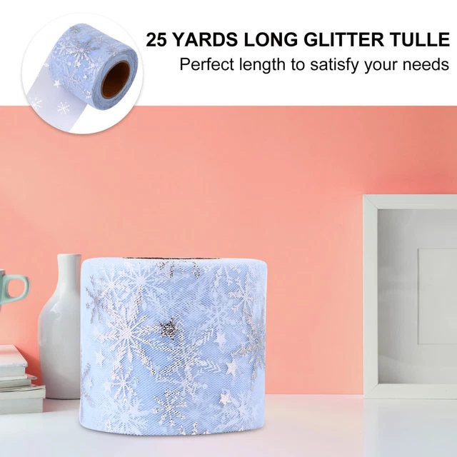 2 Sets Glitter Tüll Spool Weihnachten Tutu Rollen Schneeflocke Band 2