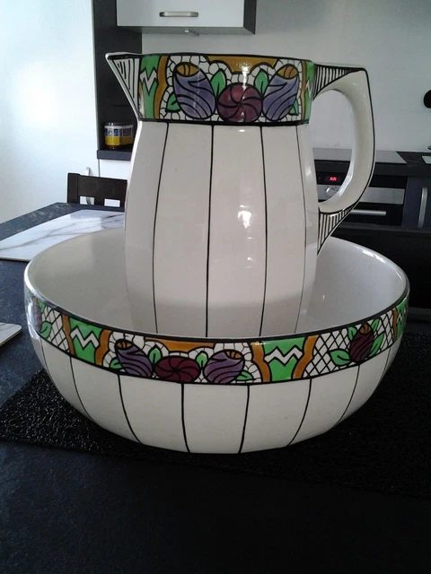 Ensemble de toilette, broc et cuvette, vasque