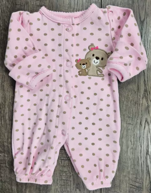 Baby Girl Clothe Just One You Carter's Preemie Pink Bear Convertible Gown Outfit