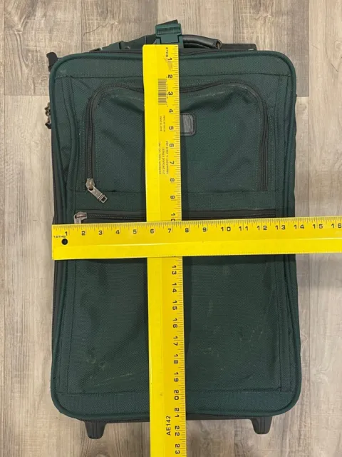 Used TUMI USA Classic Green Ballistic Nylon 22" Wheeled Upright CarryOn Suitcase 9
