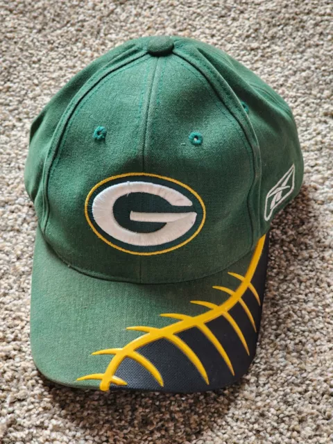 Green Bay Packers Hat Cap Green Strapback NFL Football Reebok Pro Line Football