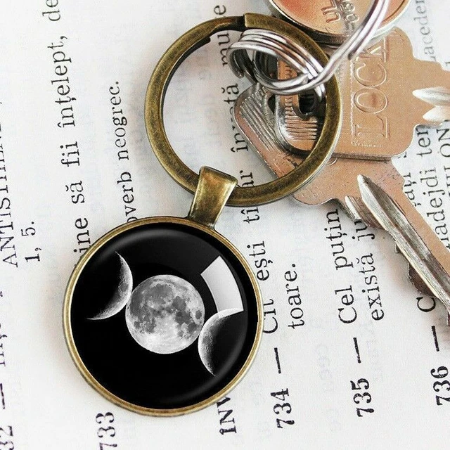 Triple Déesse Lune Porte-clés Sorcellerie Wiccan Porte-clés Pagan Art...