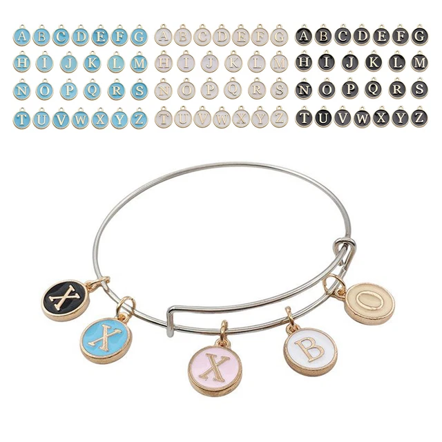 26x Emaille Alphabet Charms Initial Brief Armband Schmuck für DIY