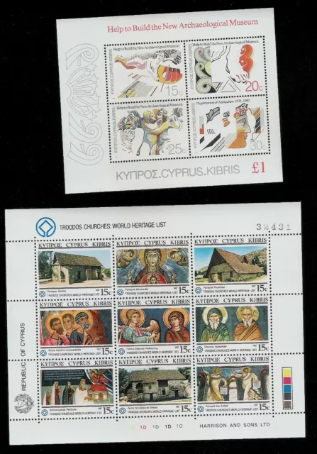 Cyprus 1986 Museum + 1987 Troodos Churches - Miniature Sheets -  Mnh