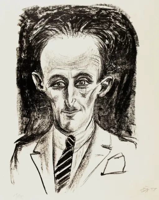 Otto Dix - Porträt Angermeyer - Lithographie 1923, signiert