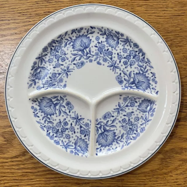 Vintage Syracuse China ECONO-RIM Roxbury Blue Floral Divided Compartment Plate