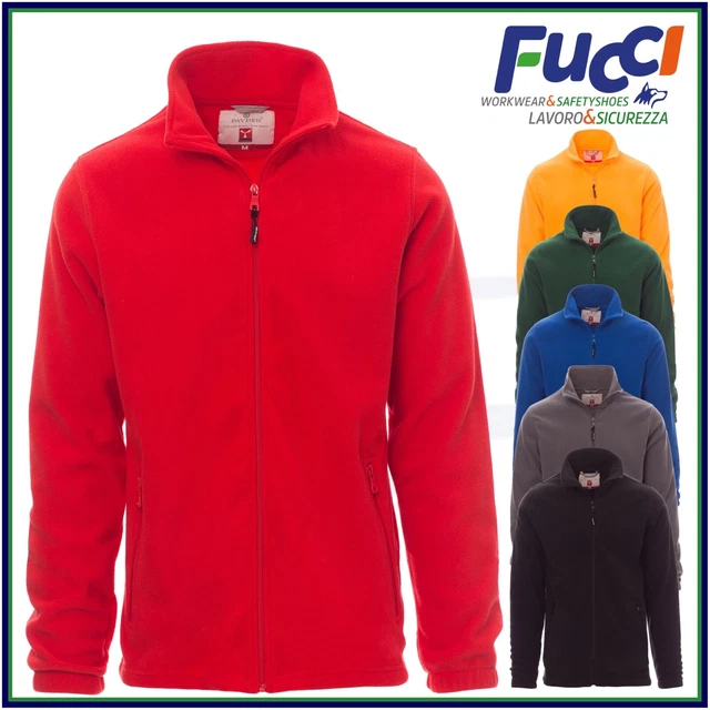 Felpa Uomo in Pile Zip Intera Con Tasche Maglia da Lavoro Invernale Payper