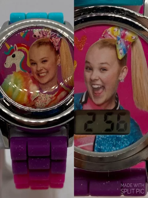 Nickelodeon Jojo Siwa Watch Rainbow Unicorn New Battery Spinner Flip Top Date