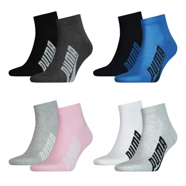 2er Pack PUMA Unisex BWT Lifestyle Quarter Socken Freizeitsocken 100000959