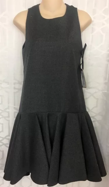 Giambattista  Valli Dress Gray Wool Flair Skirt NWT$1875 Size XS