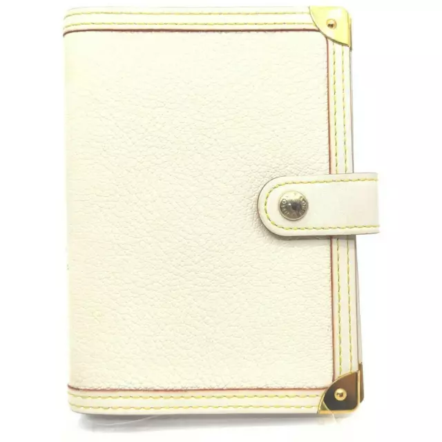Louis Vuitton Bianco Suhali Pelle Piccolo Anello Agenda Pm Diario Cover 863193