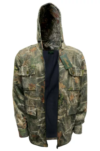 Mens Thick Fleece Realtree Jacket Jungle Camo Print Hunting Fishing Coat M-6XL 9