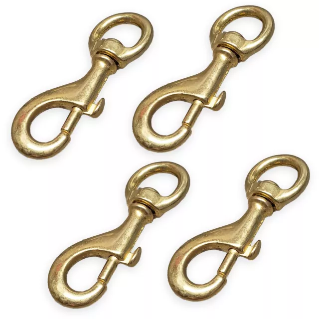 Solid Brass Swivel Snaps - Large Heavy-Duty SIze for Large Pet Leashes, Tie-Outs