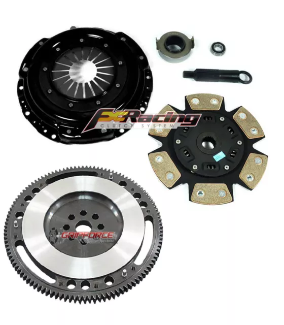 Fx Xtreme 6-Puck 1900 Lbs Clutch Kit+Race Flywheel For 92-93 Acura Integra 1.7L