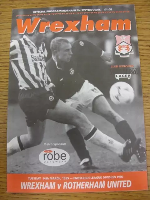 14/03/1995 Wrexham v Rotherham United  (No Obvious Faults)